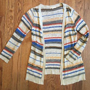 Colorful Striped Knit Cardigan